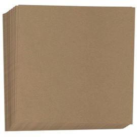 Hamilco Brown Kraft Cardstock Scrapbook Paper 12x12 Thick Blank Card Stock Heavy Weight 100 lb Cover - 25 Pack