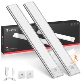 30 cm Under-Unit Light Cabinet Lighting 2200 mAh USB 3 Colour Modes Dimmable Cabinet Light Kitchen with Motion Sensor LED Sensor Light Continuous Night Light for Kitchen Bathroom Bedroom Pack of 2