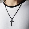 RS Black Cross Necklace for Men Boys Stainless Steel Pendant