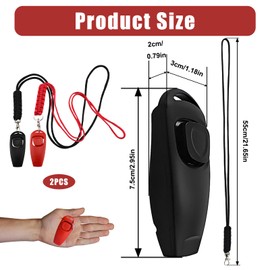 filheraze 2 Stück Rückruf Hundepfeifen, Ultraschallpfeife für Hunde, [ 2-in-1-Funktion] Profi Training Werkzeug Finger Klicker mit Pfeife, Verhaltenstrainingshilfe, Schwarz+Rot