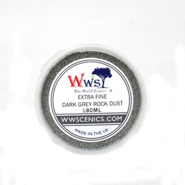 WWScenics Extra Fine Dark Grey Rock Dust 0-1mm | 180ml Tub | Wargame Scenery & Basing Material