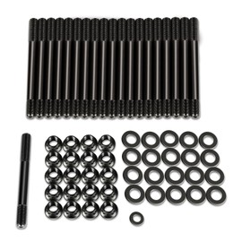 Cylinder Head Stud Replacement Kit with Nuts & Washers Compatible with Chevy Corvette Camaro NA LT1 6.2L 2014-2024, 12-Points Stud, 190,000 PSI Tensile Strength, Black Oxide Finish