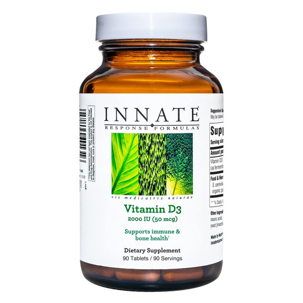 INNATE Response Formulas, Vitamin D3 2000 IU (50 mcg) Vitamin Supplement, Vegetarian, Non-GMO, 90 tablets (90 Servings)