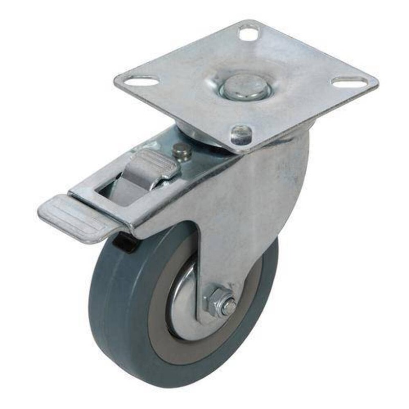 Fixman 487739 Braked Swivel Rubber Castor 75 mm 50 kg