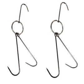 SUNRISE Kitchen Stainless Steel Meat Hooks Heavy Gauge (8" Duck Hooks)