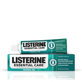 Listerine Essential Care Original Gel Fluoride Toothpaste, Prevents Bad Breath and Cavities, Powerful Mint Flavor for Fresh Oral Care, 4.2 oz ( pack of 6 )