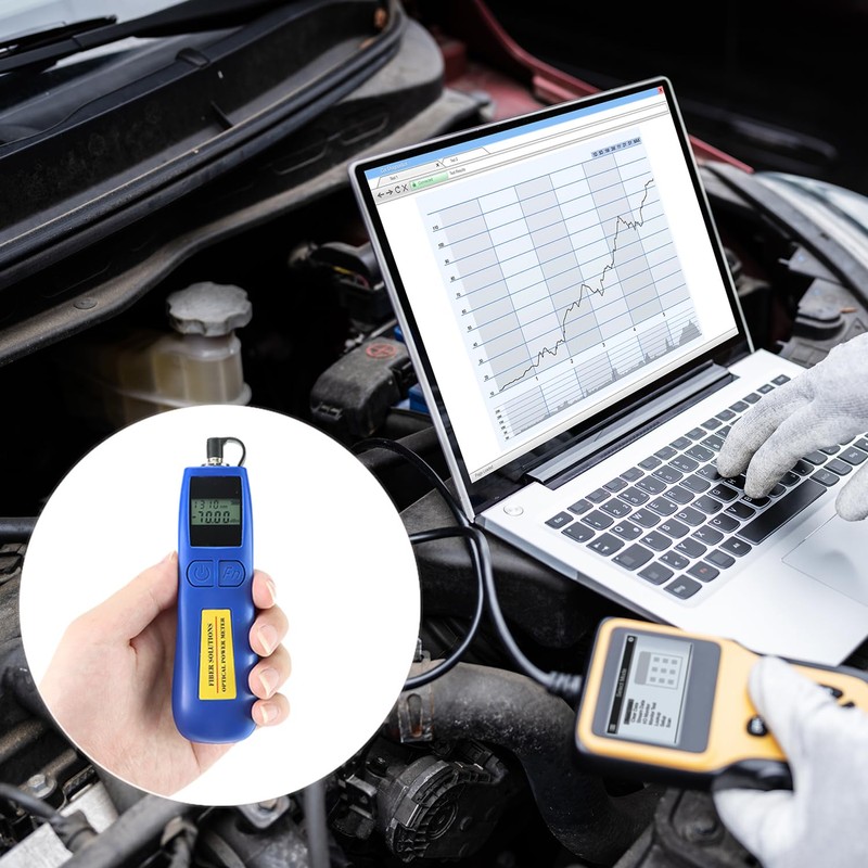 QWORK® Portable Optical Power Meter -70~+10dBm - 6 Calibrated Wavelengths