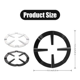 2 Pcs Gas Ring Reducers, Silver, Black