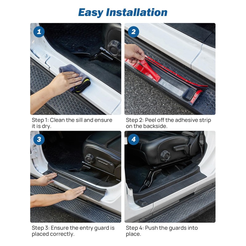 JOYTUTUS Door Sill Guards Compatible with Gladiator JT Wrangler JL