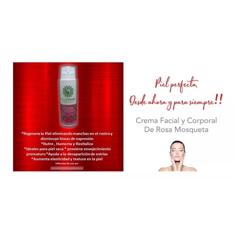 HOJA VERDE Crema Facial Reparadora Y Cicatrizante De Rosa Mosqueta
