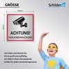 Schilderio Warning Video Surveillance Sign (20 x 20 cm Aluminium