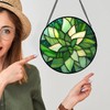 CRISGIF Stained Glass Window Hanging - Green Plants Suncatcher for