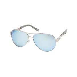 GUESS Women's Gu00174 Sunglasses, Shiny Dark Nickeltin, 60mm