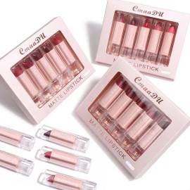 Set De Lápiz Labial Y Brillo Labial Vivid Matte De 5 Piezas