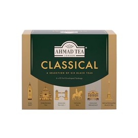 Ahmad Tea Black Tea, Classic Selection Pack Teabags, 60 Foil Teabags - Caffeinated, Decaffeinated, & Sugar-Free