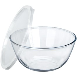 OZY Large Glass Bowl for Sourdough Bread Making,4.9 Quart Glass Mixing Bowl for Sourdough Bread with Lid,Large Glas Salad Bowl,Kitchen Salad Bread Storage