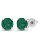 925 Sterling Silver 6mm Round Created Green Emerald May Birthstone