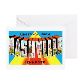 CafePress Nashville Tennessee Greetings Greeting Cards (Pk O Greeting Card (20-pack), Note Card with Blank Inside, Birthday Card Glossy