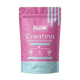 CREATINA Monohidratada | Flow Supplements - 500 g en polvo - 100% Pura - 100 Servicios - 5 g por porción - Alta pureza y mayor absorción