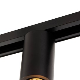 QAZQA - Modern E27 Socket with Rail Suspension for 1-Phase Rail Black - Iconic Jeana I Living Room I Bedroom - Aluminium Cylinder - LED Suitable E27