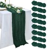 pepmily 8 Pack Emerald Green Cheesecloth Table Runner 10ft Boho