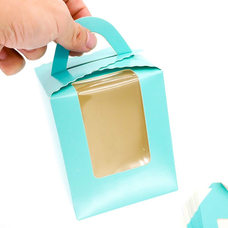 20Pcs Single Cupcake Boxes in Blue Cupcake Gift Boxes with