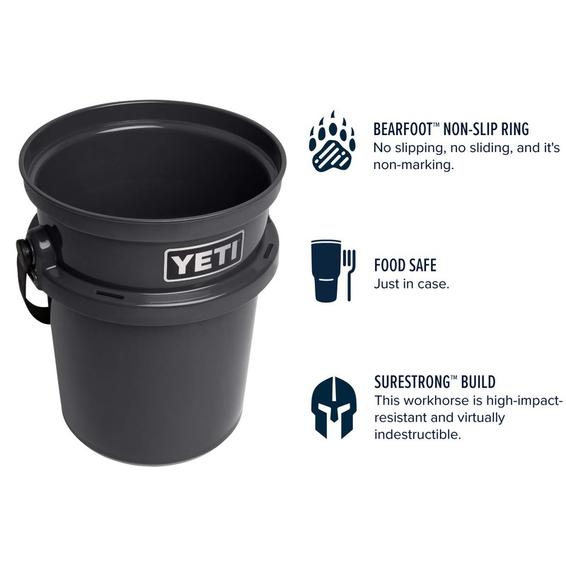 YETI Loadout 5-Gallon Bucket, Impact Resistant Fishing/Utility Bucket, Wetlands Brown