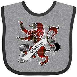 inktastic Wallace Tartan Lion Baby Bib Heather and Black 23634