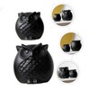 Ciieeo 2Pcs Black Ceramic Owl Figurines Creative Owl Shaped Statues