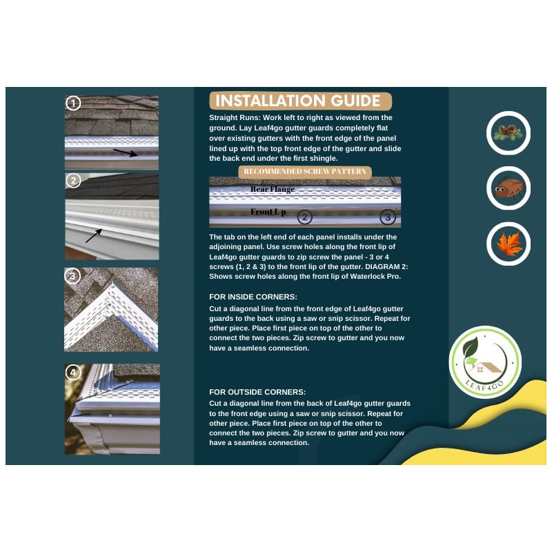 LEAF4GO Pro Gutter Guard Leaf Filter Protection - 5 and
