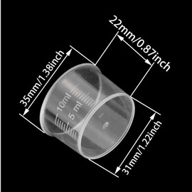 MEETOOT 50pcs Disposable Measuring Cup 10ml Laboratory Test Cups with Scales, Clear Liquid Measuring Cups