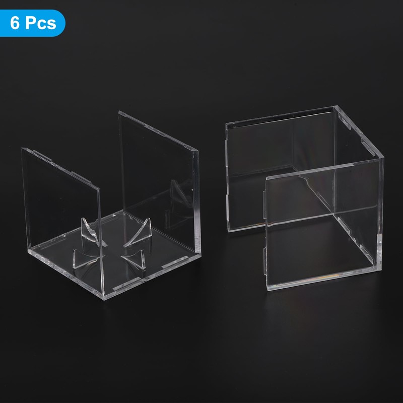 sourcing map 6pcs Baseball Display Case, Acrylic Square Baseball Holder