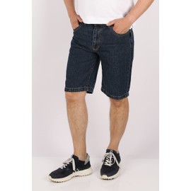 Schuerzenfabrik Men's Short Denim Shorts in 5-Pocket Design, Also as Cargo Jeans, Shorts 100% Cotton, 2 Colours, 2 Models, darkblue