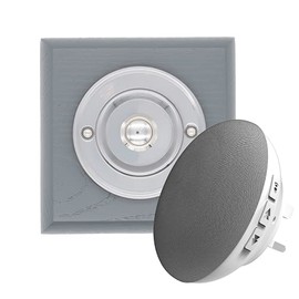 Modern Living Square Wireless Doorbell in Grey Ash and Brushed Nickel - Nickel Centre - Standard Plug in F5S