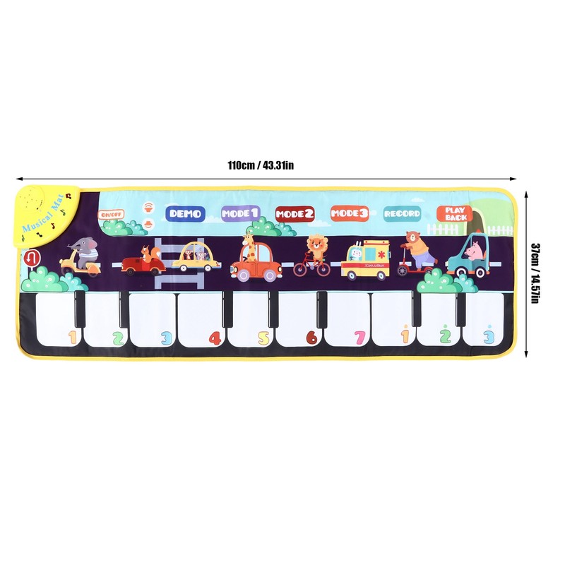 Children Musical Mat Animal Pattern Musical Keyboard Mat Early Learning