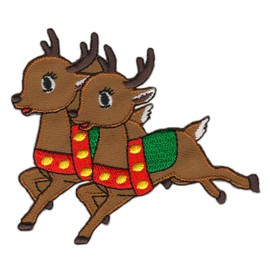 Reindeer Christmas Iron-On Patch Iron-On Patch Deer Patch Size 8.0 x 5.5 cm