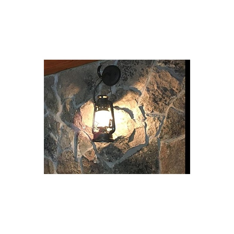 Black Rustic Wall Sconce Lantern, Farmhouse Wall Light Fixture for