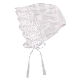 JANGANNSA Baby Girl Lace Flowers Hat Lovely Infant Girls Sun Hats Summer Adjustable Baby Girls Bonnet (White Small Flowers,3-8 Months)