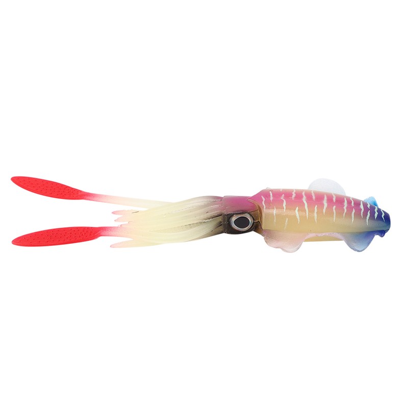PVC Artificial Simulation Soft Squid Jig Shape Luminous Lure Fish