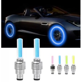 Unbranded 4x LED Tire Valve Stem Cap Neon Light Waterproof Wheel Spoke Light LED Tire Lamp