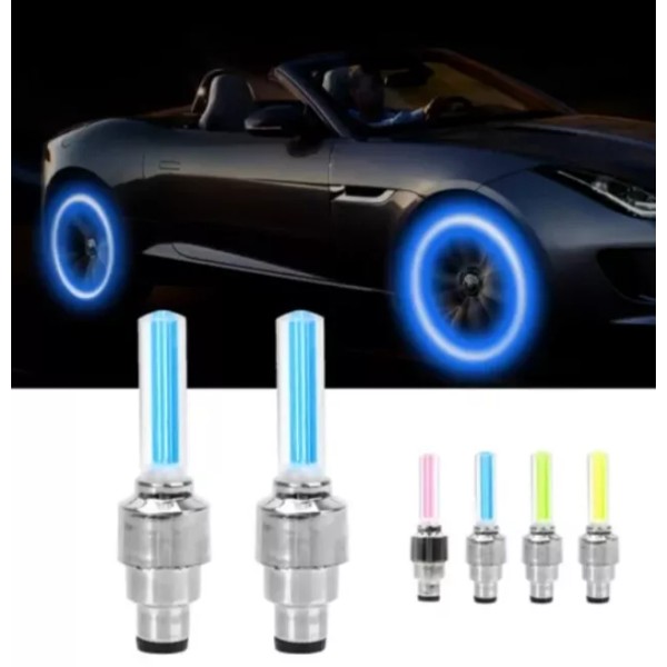 Unbranded 4x LED Tire Valve Stem Cap Neon Light Waterproof