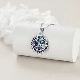 YAFEINI Viking Compass Necklace Norse Viking Amulet Necklace Nordic Vegvisir Rune Talisman Pendant Viking Jewelry Gifts for Men Women (A-Viking Compass Necklace)