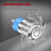 DaierTek 6Pcs Mini Round Waterproof Push Button Switch 12mm ON