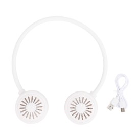 Portable Neck Fan USB Rechargeable 360° Free Rotation Cooling Bladeless Neck Fans for Sport Office Outdoor Travel White