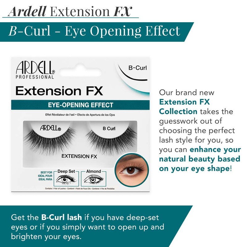 Ardell Lash Extension FX B-Curl False Eyelashes - Eye-Opening Effect