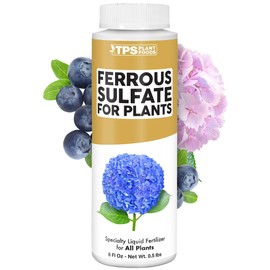Ferrous Sulfate for Plants, Complete Iron and Sulfur Supplement for Healthy Growth, 8 oz (250mL)
