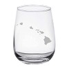 Hawaiian Islands Map - Stemless Wine Glasses Set of 2