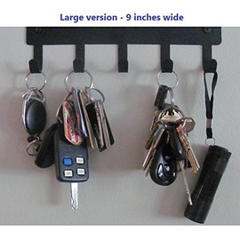 The Metal Peddler Bass Fish Key Rack Hanger - Large 9 inch Wide - Made in USA
