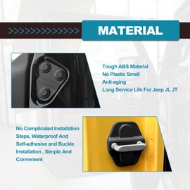 Paquete de 8 fundas protectoras para tornillos de puerta, 6 cubiertas para cerradura de puerta y 2 accesorios para tornillos de puerta para 2018, 2019, 2020, 2021, 2022, 2023, 2024, Wrangler JL JT (2