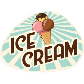 ICE Cream 3 12" Concession Decal Sign cart Trailer Stand Sticker Equipment
